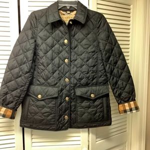 Burberry black quilt jacket